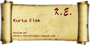 Kurta Elek névjegykártya